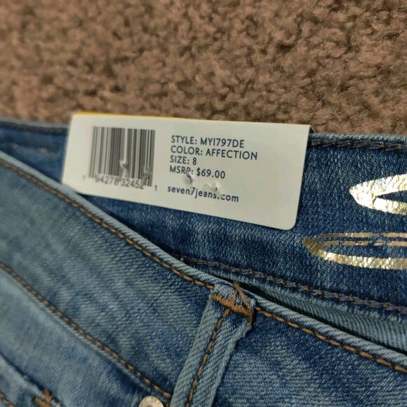NWT Seven 7 Cropped Jeans Women's Size 8 Tower Straight High Waist Denim Pants - Picture 3 of 7